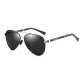 Silver Frame+Polarized Black Gray Lens+Box