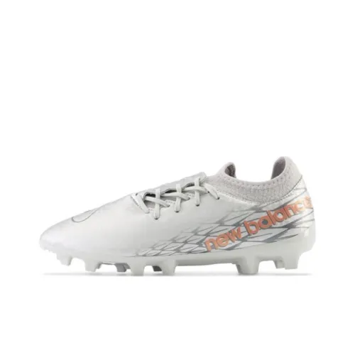 New Balance Furon V7 HG Rubber Short Studs Anti Slip Wear Resistant Soccer Shoes Unisex White