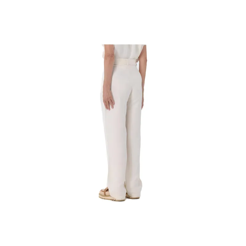 WOOLRICH Belted Straight Leg Pleated Trousers-1