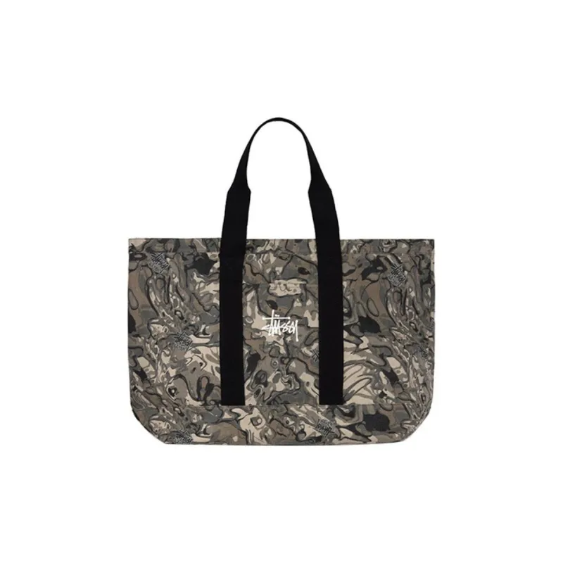 Stussy Cotton Tote Bag Shopping Bag Handbag Extra Large Unisex Camouflage-0