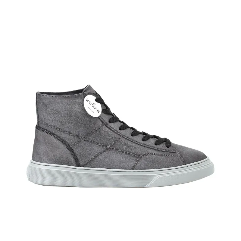 HOGAN H365 High-Top Skateboard Shoes Men's Dark Gray-1