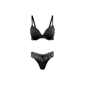 Victoria's Secret PINK THE LACIE Lace Cheeky Panty/Black Underwear Set Women's Raven
