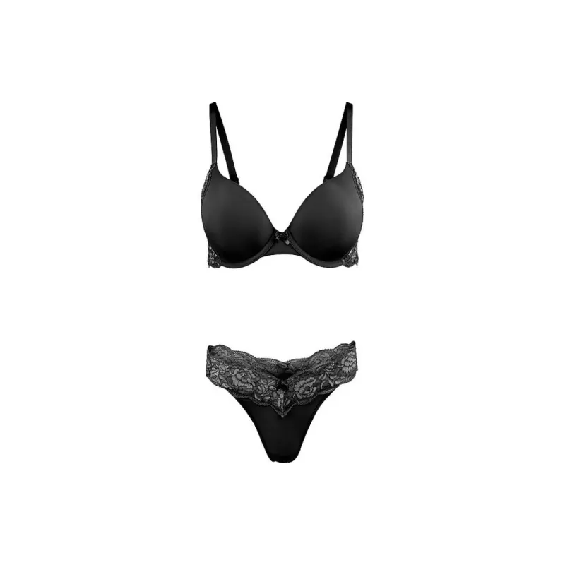 Victoria's Secret PINK THE LACIE Lace Cheeky Panty/Black Underwear Set Women's Raven-0