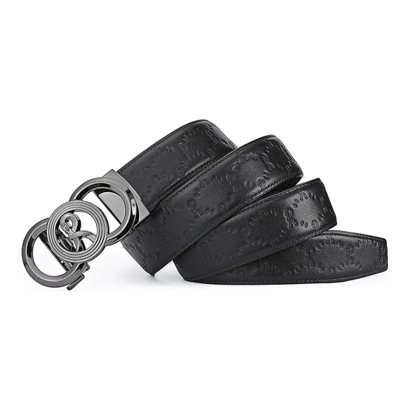 ROBERTA DI CAMERINO Top Grain Cow Leather Belts Men's Gunmetal 3.45cm-2