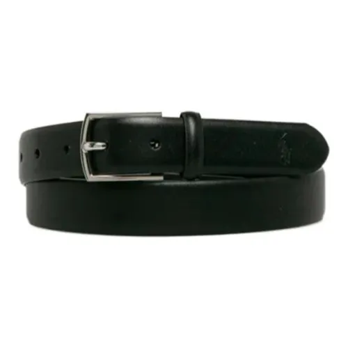 Polo Ralph Lauren Badge Decoration Pin Buckle Leather Belts Men's Black Width: 2.5cm