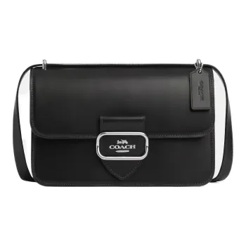 COACH Morgan Cow Leather Messenger Bag, Shoulder Bag, Crossbody Bag Medium Size Women's Black
