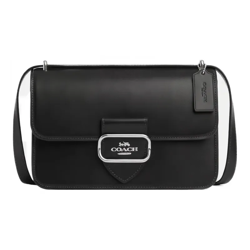 COACH Morgan Cow Leather Messenger Bag, Shoulder Bag, Crossbody Bag Medium Size Women's Black-0