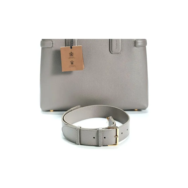 Burberry Cow Leather Shoulder Bag Crossbody Bag Handbag Women's Gray-8