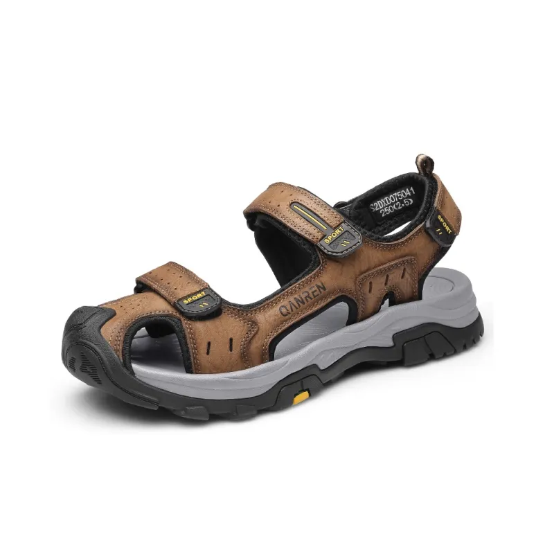 Strongman Beach Sandals Men's Black Light Brown-6