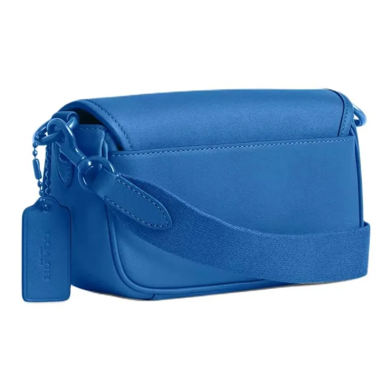 COACH Charter Glove Tanned Leather Handbag, Shoulder Bag, Crossbody Bag Small Size Men's Blueberry Blue-1