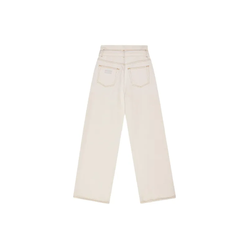 GANNI High Waist Belted Jeans-1