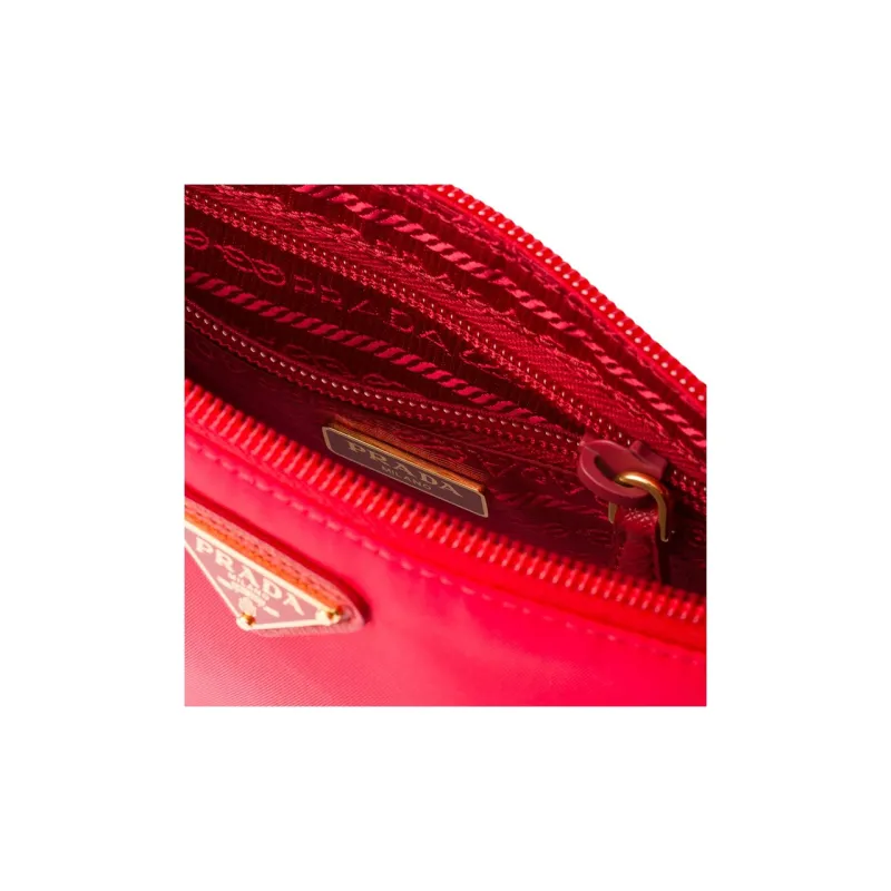 PRADA Recycled Nylon Handbag Shoulder Bag Women's Red-4