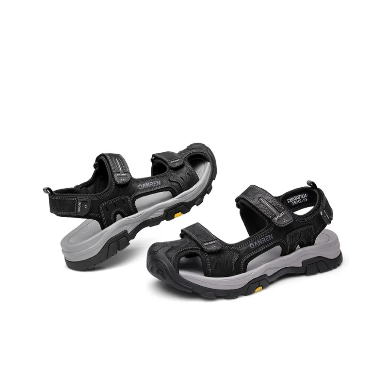 Strongman Beach Sandals Men's Black Light Brown-2