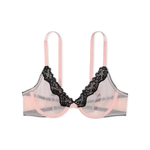 Victoria's Secret PINK 9472 Floral Tease Unlined Demi Bra/Purest Pink Bra Women's Pink