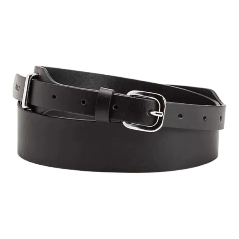 Levi’s Logo Emblem Pin Buckle Leather Belts Women's Black Width: 4CM-1