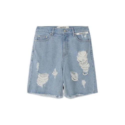 KIMHEKIM Denim Shorts Women's Sky Blue/Heavenly Blue