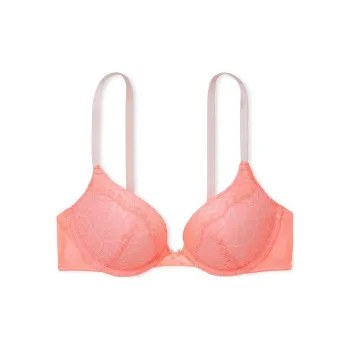Victoria's Secret PINK DREAM ANGELS Lace Push-Up Bra/Neon Nectar Bra Women's Pink
