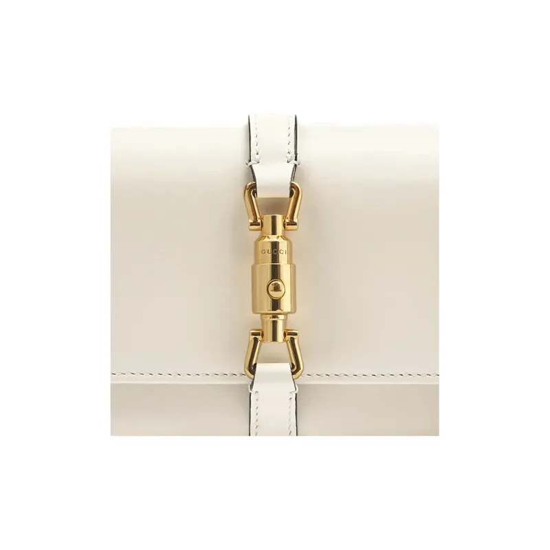 GUCCI Jackie 1961 Leather WOC Chain Bag Shoulder Bag, Crossbody Bag Small Size Women's White-4