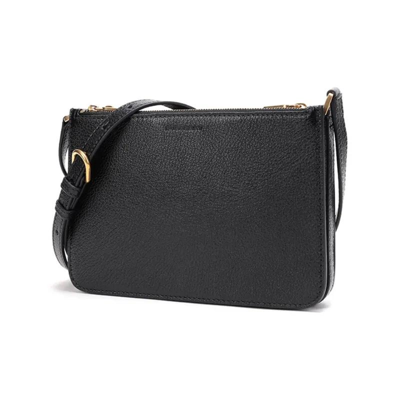 Burberry Leather Crossbody Bag, Shoulder Bag Women's Black Gold-1