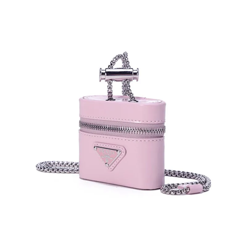 PRADA Leather Neck Pouch Earphone Cases Women's Snow Pink-1