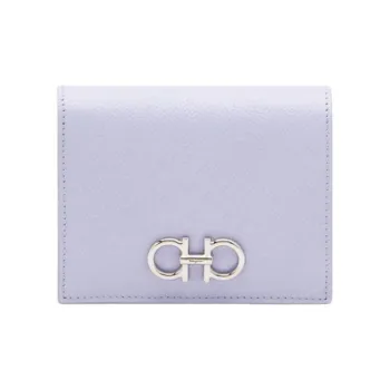FERRAGAMO GANCINI Calfskin Wallet Women's Purple