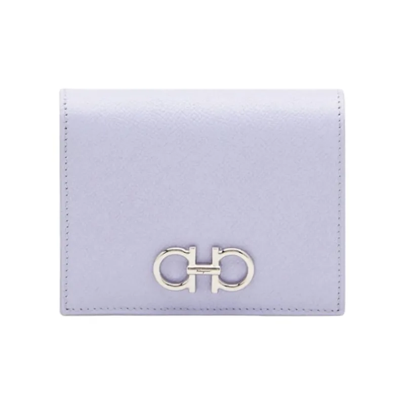 FERRAGAMO GANCINI Calfskin Wallet Women's Purple-0