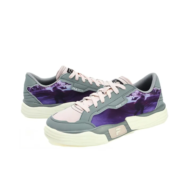 FILA FUSION POP 2 X N21 Anti Slip And Wear Resistant Lightweight Low Top Canvas Shoes Women's Green Purple-2