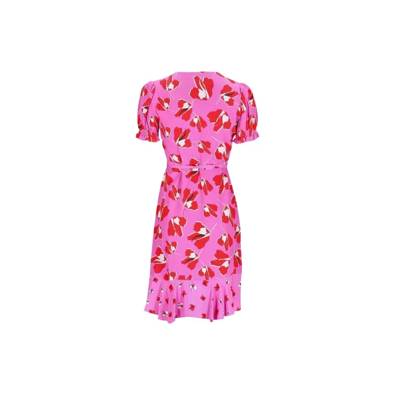 Diane Von Furstenberg Short Sleeved Dress Women's Purple Tulip-1