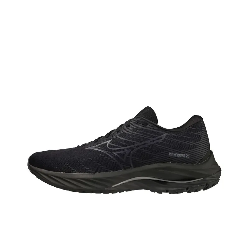 Mizuno Women's Wave Rider 26 'Black Dark Grey' Women's-0