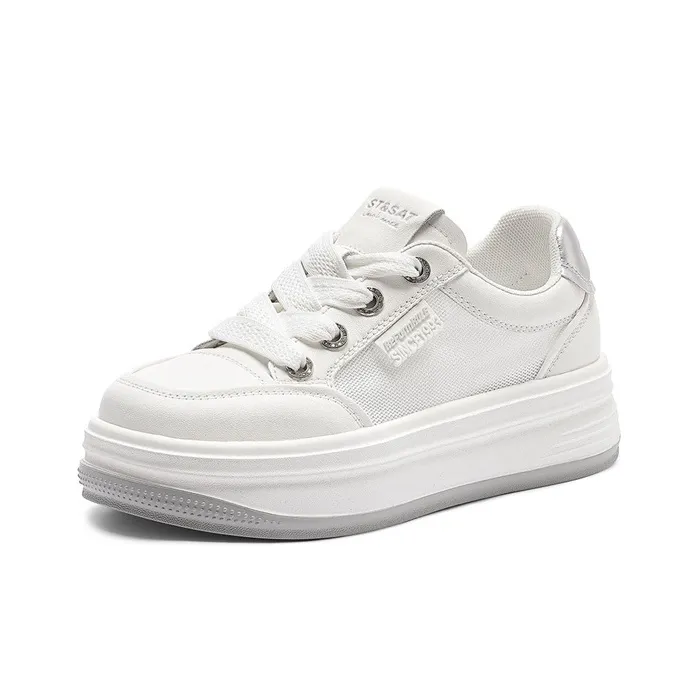 ST&SAT Lightweight Breathable Height Increasing Mid Top Skateboard Shoes Women's-1