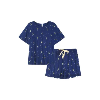 Xuan Liang Pajama Set Women's Deep Sea Blue