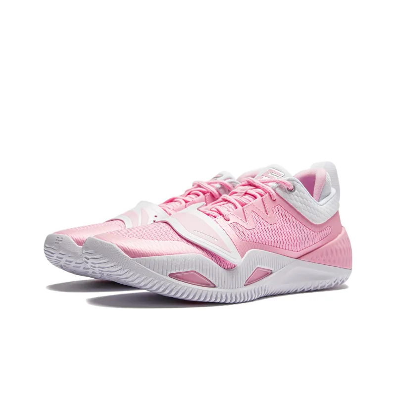 LINING Rage 2 Basketball Shoes Men Low Top Neon Soft Pink/Standard White-3
