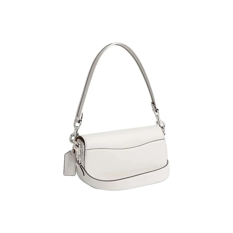 COACH Saddle Cow Leather Saddle Bag Handbag Shoulder Bag Crossbody Bag Medium Size Women's Pink White-1