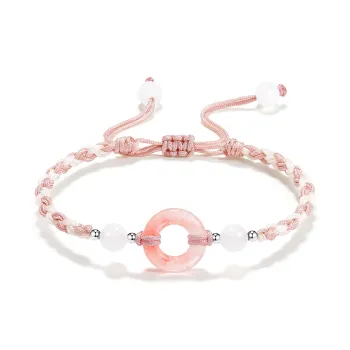 NRO Multicolor Cord Fortune Bead Bracelet Pair Unisex