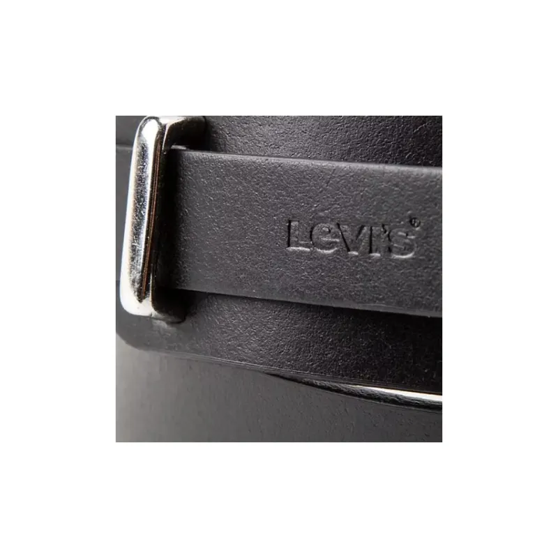Levi’s Logo Emblem Pin Buckle Leather Belts Women's Black Width: 4CM-2