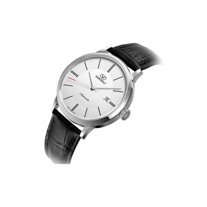Sea Gull Automatic Mechanical Movement Genuine Leather Strap Watch Men's Watches White Dial-5