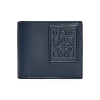 LOEWE Satin Cow Leather Wallet Men's Dark Marine Blue