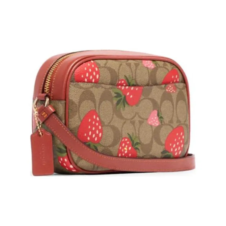 COACH Jamie Canvas With Leather Shoulder Bag, Crossbody Bag Trumpets Women's Brown-2