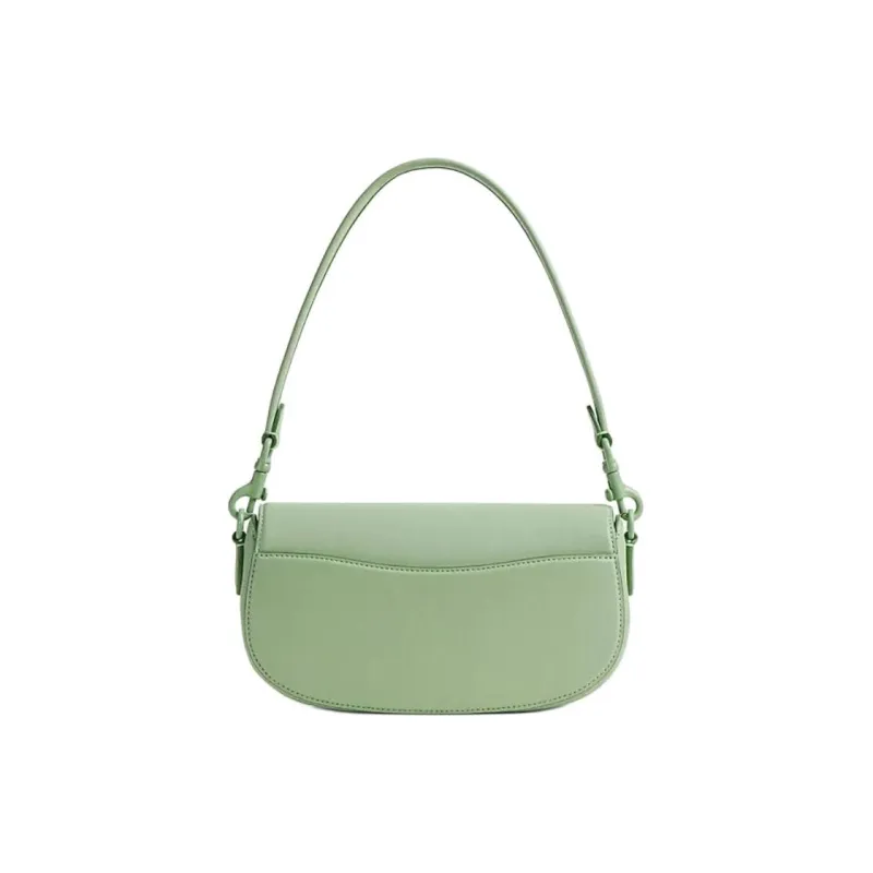 COACH Cow Leather Saddle Bag Handbag Shoulder Bag Crossbody Bag Medium Size Women's Light Pistachio Color-4