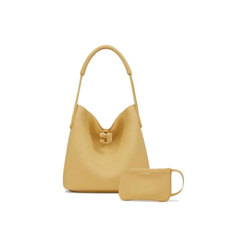 KUNOGIGI Cowhide Leather Tote Bag, Shopping Bag, Bucket Bag, Shoulder Bag Tubas Women's Black/White/Cheese Yellow-5