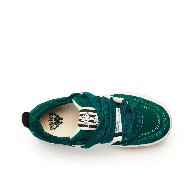 Kappa Coverage Anti Slip And Wear Resistant Mid Top Skateboard Shoes Unisex Green White-4