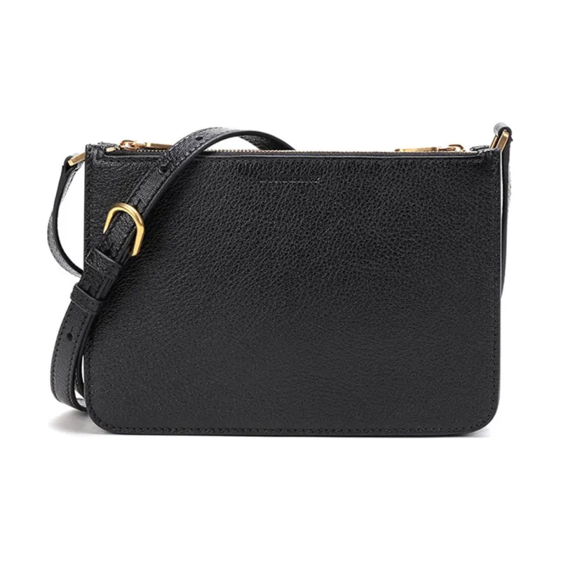 Burberry Leather Crossbody Bag, Shoulder Bag Women's Black Gold-0