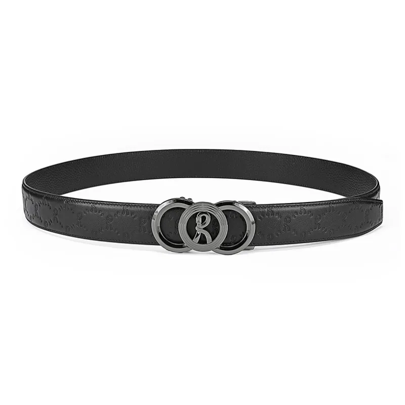 ROBERTA DI CAMERINO Top Grain Cow Leather Belts Men's Gunmetal 3.45cm-3