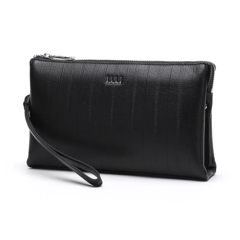ELLE HOMME Cow Leather Clutch Regular Men's Black-1