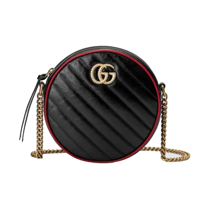 GUCCI Leather Round Bag, Crossbody Bag, Shoulder Bag Women's-0
