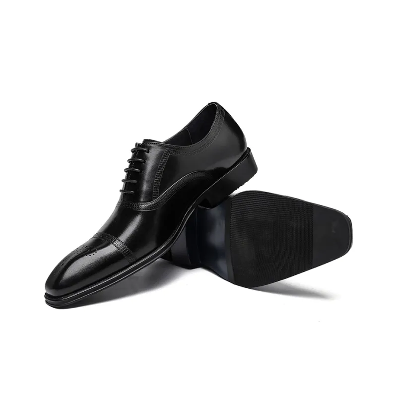 ASTON M.JAZZ Dress Shoes Men Low Top Black/Coffee-5