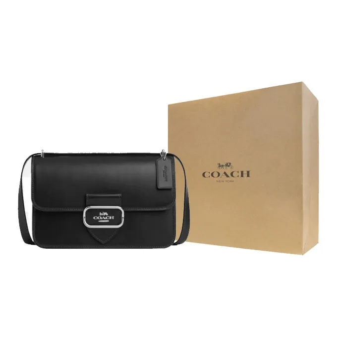 COACH Morgan Cow Leather Messenger Bag, Shoulder Bag, Crossbody Bag Medium Size Women's Black-4