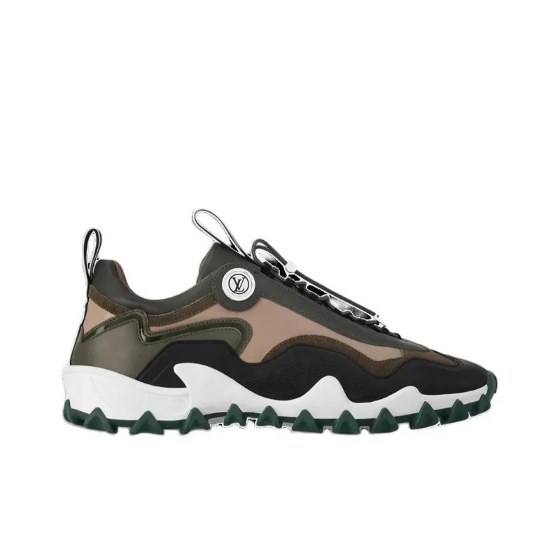 LOUIS VUITTON RUSH Slip Resistant Low Top Casual Shoes Women's Khaki Green-1