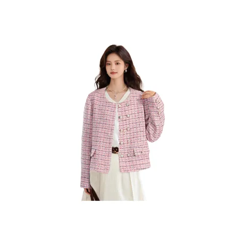 Wbwq Cropped Coats Women's Pink