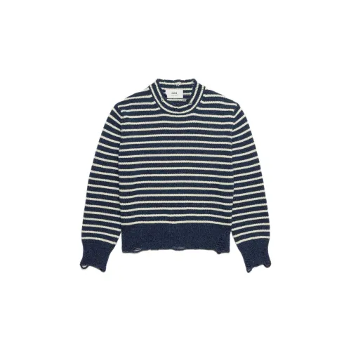 AMIPARIS Sweaters Unisex Navy Blue/Ivory White